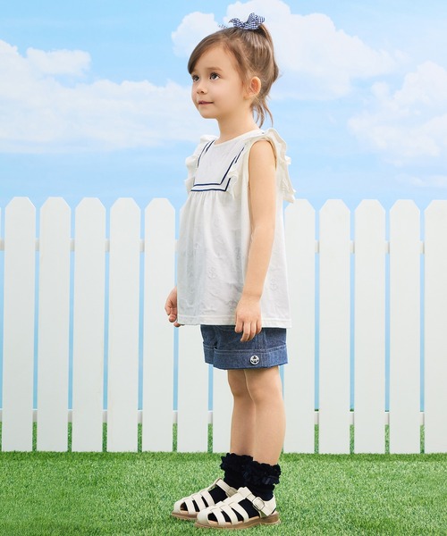combimini(コンビミニ)の「ダンガリー2WAYショートパンツ(その他パンツ・キッズ・ブルー・80/90/100/110/120)」の15枚目の写真