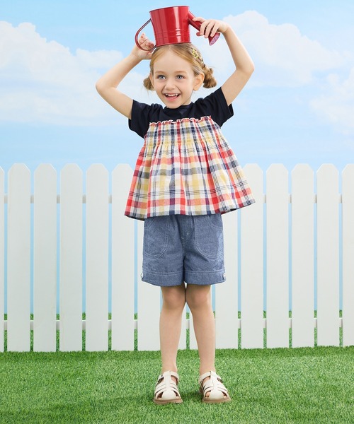 combimini(コンビミニ)の「ダンガリー2WAYショートパンツ(その他パンツ・キッズ・ブルー・80/90/100/110/120)」の18枚目の写真