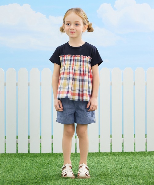 combimini(コンビミニ)の「ダンガリー2WAYショートパンツ(その他パンツ・キッズ・ブルー・80/90/100/110/120)」の16枚目の写真
