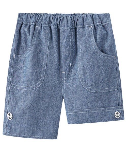 combimini(コンビミニ)の「ダンガリー2WAYショートパンツ(その他パンツ・キッズ・ブルー・80/90/100/110/120)」の3枚目の写真