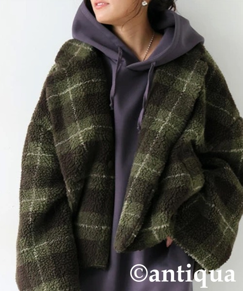 antiqua(アンティカ)の「ポンチフード ロングワンピース(ワンピース・レディース・ダークグレー/グレイッシュベージュ/ブラック・TL/R)」の9枚目の写真