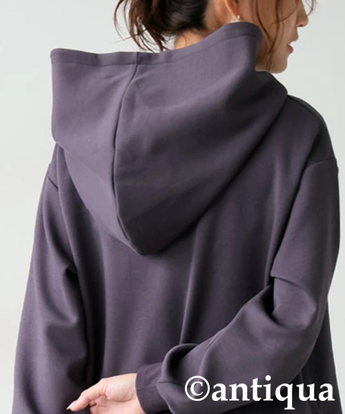 antiqua(アンティカ)の「ポンチフード ロングワンピース(ワンピース・レディース・ダークグレー/グレイッシュベージュ/ブラック・TL/R)」の10枚目の写真