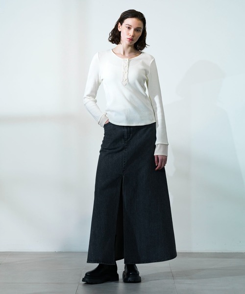 CITY TOKYO（シティトウキョウ）の「【CITY TOKYO/シティートウキョウ】ワッフルデザインカットソー（Tシャツ/カットソー・レディース・グレー/ピンク/ホワイト・FREE）」の4枚目の写真