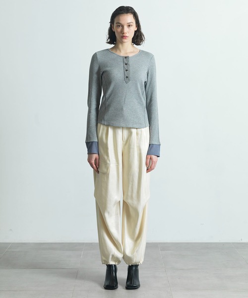 CITY TOKYO（シティトウキョウ）の「【CITY TOKYO/シティートウキョウ】ワッフルデザインカットソー（Tシャツ/カットソー・レディース・グレー/ピンク/ホワイト・FREE）」の13枚目の写真