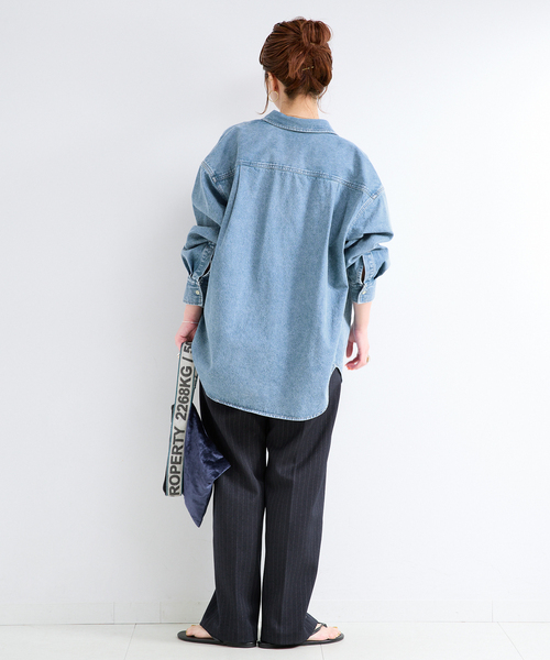 B.C STOCK（ベーセーストック）の「ウォッシャブル / デニムワーカーシャツ 2（シャツ/ブラウス・レディース・ブルー・FREE）」の16枚目の写真