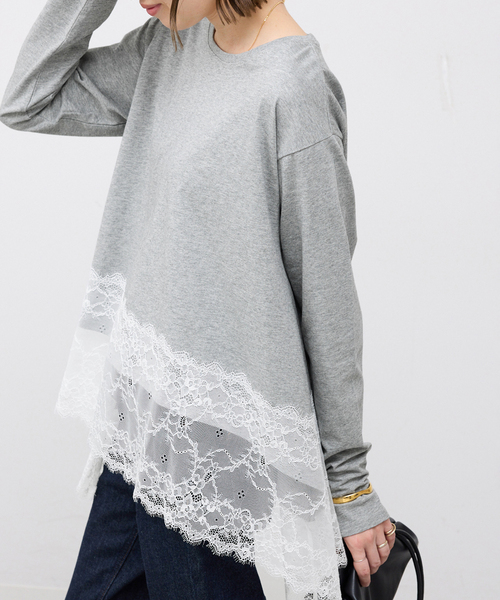 レースコンビカットソー2（Tシャツ/カットソー）｜SLOBE IENA