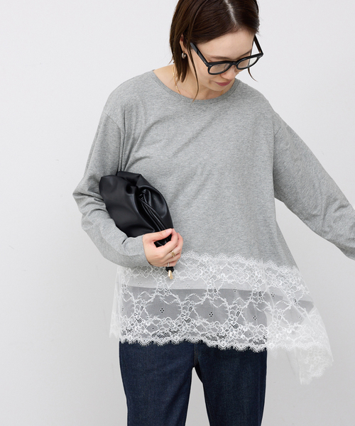 レースコンビカットソー2（Tシャツ/カットソー）｜SLOBE IENA