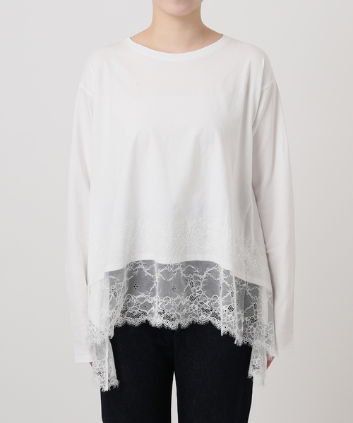 レースコンビカットソー2（Tシャツ/カットソー）｜SLOBE IENA