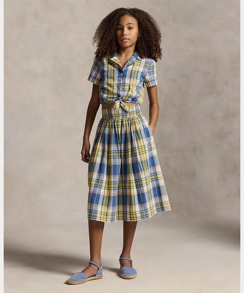 POLO RALPH LAUREN CHILDRENSWEAR（ポロ ラルフ ローレン チルドレンズウェア）の「チェック コットン タイフロント シャツ & スカート（その他トップス・キッズ・ブルー・14/7/10/16）」の9枚目の写真