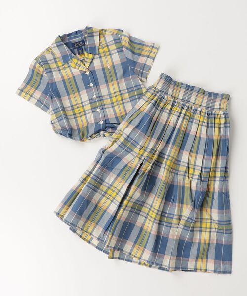 POLO RALPH LAUREN CHILDRENSWEAR（ポロ ラルフ ローレン チルドレンズウェア）の「チェック コットン タイフロント シャツ & スカート（その他トップス・キッズ・ブルー・14/7/10/16）」の8枚目の写真