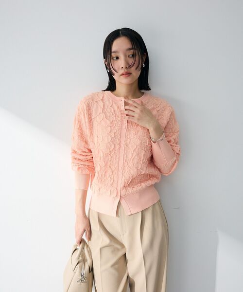 Green Parks(グリーンパークス)の「表面感ニットカーディガン(カーディガン/ボレロ・レディース・ピンク/ブラック/ホワイト系その他2・FREE)」の8枚目の写真