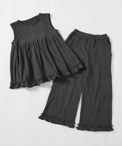 devirock（デビロック）の「着心地やわらか フリルデザイン セットアップ（セットアップ・キッズ・スミクロ/ブルー系/アイボリー・120cm/130cm/140cm/110cm/100cm）」の14枚目の写真