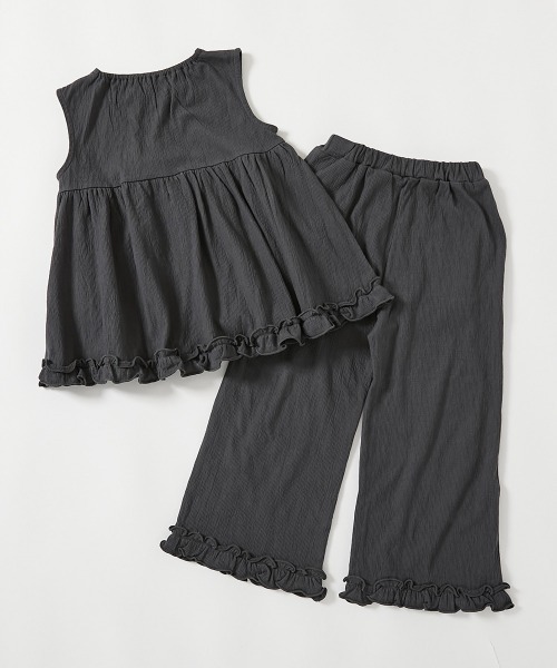 devirock（デビロック）の「着心地やわらか フリルデザイン セットアップ（セットアップ・キッズ・スミクロ/ブルー系/アイボリー・120cm/130cm/140cm/110cm/100cm）」の15枚目の写真