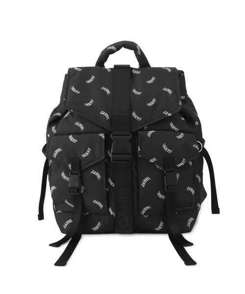 GANNI（ガニー）の「【GANNI for ADAM ET ROPE'】Re-Tech Logo Print Backpack（バックパック/リュック・レディース・ブラック・FREE）」の10枚目の写真