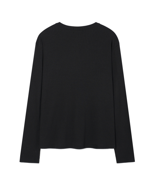 PRAIRIE(KR)(プレーリー)の「ヘンリーネックゴルジロングスリーブ(ブラック)(Tシャツ/カットソー・メンズ・ブラック・MEDIUM/LARGE)」の5枚目の写真