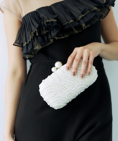 My shawty(マイシャウティー)の「pearl mini bag(クラッチバッグ・レディース・アイボリー・FREE)」の3枚目の写真