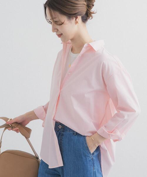 URBAN RESEARCH DOORS（アーバンリサーチドアーズ）の「『UR TECH』レギュラーカラーオーバーシャツ（シャツ/ブラウス・レディース・ピンク/ライトブルー・FREE）」の6枚目の写真