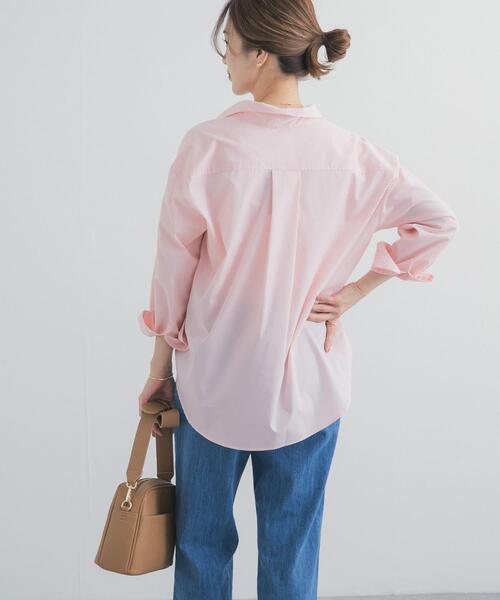 URBAN RESEARCH DOORS（アーバンリサーチドアーズ）の「『UR TECH』レギュラーカラーオーバーシャツ（シャツ/ブラウス・レディース・ピンク/ライトブルー・FREE）」の8枚目の写真