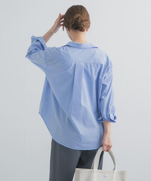 URBAN RESEARCH DOORS（アーバンリサーチドアーズ）の「『UR TECH』レギュラーカラーオーバーシャツ（シャツ/ブラウス・レディース・ピンク/ライトブルー・FREE）」の17枚目の写真