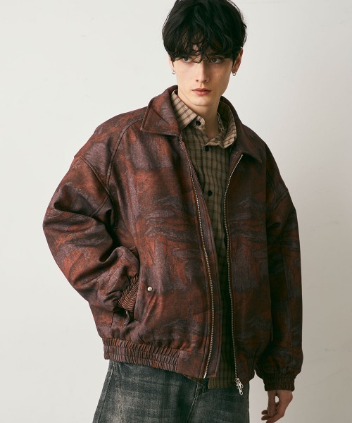 Shoowtime(ショウタイム)の「Abstract puffer jacket / アブストラクトパファージャケット(ブルゾン・メンズ・ブラウン系/ブラック系・MEDIUM/LARGE/X-LARGE)」の3枚目の写真