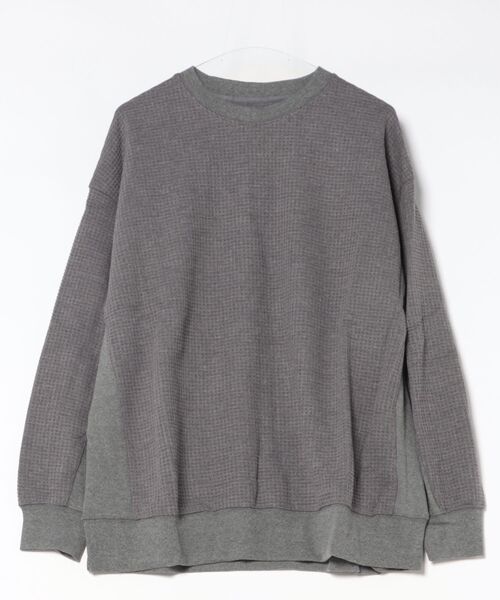 many men many mind(メニーメンメニーマインド)の「/many men many mind/CVCワッフル 切り替えプルオーバー(Tシャツ/カットソー・メンズ・グレー系その他/カーキ/ブラック/ホワイト・X-LARGE/LARGE/MEDIUM)」の3枚目の写真