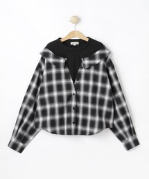 SHOO・LA・RUE | 【130-150cm】チェックシャツドッキングトップス(Tシャツ/カットソー)