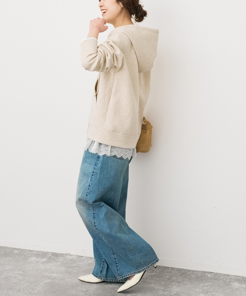 Spick & Span(スピックアンドスパン)の「レースドッキングレイヤードプルオーバー(Tシャツ/カットソー・レディース・ホワイト/ブラックミックス・FREE)」の13枚目の写真