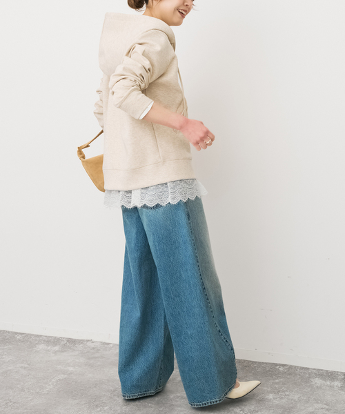 Spick & Span(スピックアンドスパン)の「レースドッキングレイヤードプルオーバー(Tシャツ/カットソー・レディース・ホワイト/ブラックミックス・FREE)」の14枚目の写真