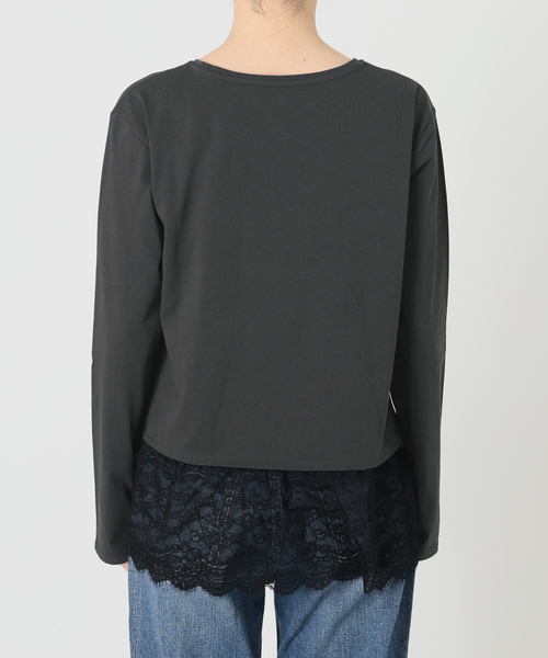 Spick & Span(スピックアンドスパン)の「レースドッキングレイヤードプルオーバー(Tシャツ/カットソー・レディース・ホワイト/ブラックミックス・FREE)」の17枚目の写真