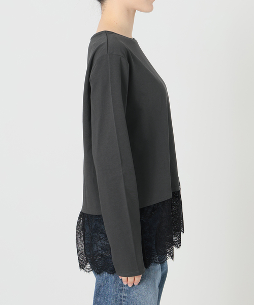 Spick & Span(スピックアンドスパン)の「レースドッキングレイヤードプルオーバー(Tシャツ/カットソー・レディース・ホワイト/ブラックミックス・FREE)」の18枚目の写真