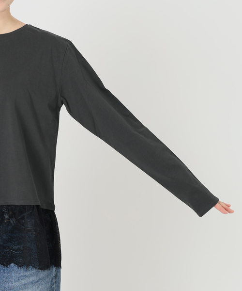 Spick & Span(スピックアンドスパン)の「レースドッキングレイヤードプルオーバー(Tシャツ/カットソー・レディース・ホワイト/ブラックミックス・FREE)」の19枚目の写真