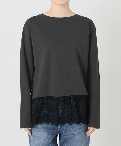 Spick & Span(スピックアンドスパン)の「レースドッキングレイヤードプルオーバー(Tシャツ/カットソー・レディース・ホワイト/ブラックミックス・FREE)」の21枚目の写真