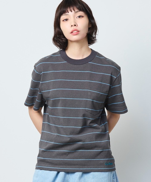 L.L.Bean（エルエルビーン）の「【JAPAN EDITION】ユニオン・ショートスリーブ・ストライプ・ティ（Tシャツ/カットソー・レディース・グレー系その他/ホワイト×グリーン/ホワイト系その他/ブルー系その他・MEDIUM）」の3枚目の写真