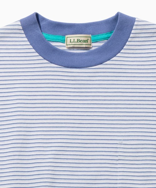 L.L.Bean（エルエルビーン）の「【JAPAN EDITION】ユニオン・ショートスリーブ・ストライプ・ティ（Tシャツ/カットソー・レディース・グレー系その他/ホワイト×グリーン/ホワイト系その他/ブルー系その他・MEDIUM）」の13枚目の写真