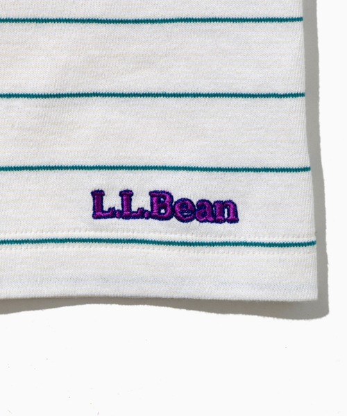 L.L.Bean（エルエルビーン）の「【JAPAN EDITION】ユニオン・ショートスリーブ・ストライプ・ティ（Tシャツ/カットソー・レディース・グレー系その他/ホワイト×グリーン/ホワイト系その他/ブルー系その他・MEDIUM）」の8枚目の写真