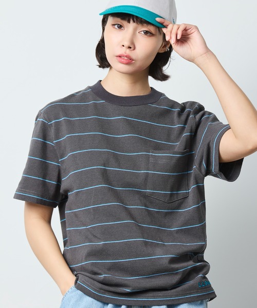L.L.Bean（エルエルビーン）の「【JAPAN EDITION】ユニオン・ショートスリーブ・ストライプ・ティ（Tシャツ/カットソー・レディース・グレー系その他/ホワイト×グリーン/ホワイト系その他/ブルー系その他・MEDIUM）」の21枚目の写真