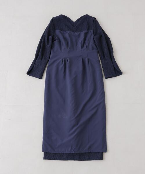 troisiemeCHACO(トロワズィエムチャコ)の「troisieme chaco/別注 PUFFY JACQUARD ワンピース(ワンピース・レディース・ベージュ/ネイビー・38)」の19枚目の写真