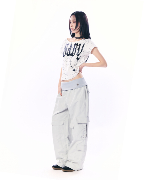 SETUP-EXE(セットアップイーエックスイー)の「BABY WIDE NECK TOP / STAR WHITE(Tシャツ/カットソー・レディース・その他・OS)」の3枚目の写真