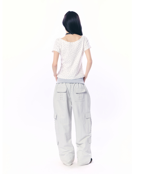 SETUP-EXE(セットアップイーエックスイー)の「BABY WIDE NECK TOP / STAR WHITE(Tシャツ/カットソー・レディース・その他・OS)」の6枚目の写真