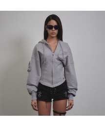 VOONT（ブント）の「Jenny Corset Hood Zip-up (GRAY)（パーカー）」
