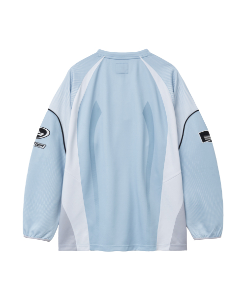 PHYPS MOTORCYCLE(フィップスモーターサイクル)の「Motorcycle Jersey Long Sleeve Light Blue(Tシャツ/カットソー・レディース・その他・MEDIUM/LARGE/SMALL/X-LARGE)」の2枚目の写真