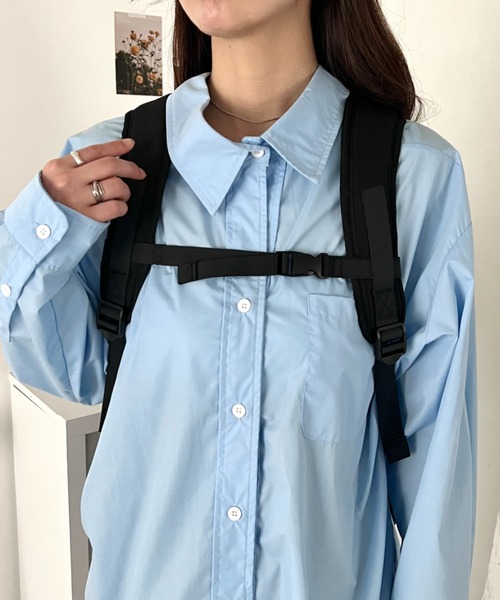 Lee(リー)の「Lee/撥水ポリ/ドローコードリュック/約28L/多ポケット/大容量/通勤・通学/PC収納/ユニセックス(バックパック/リュック・レディース・ブラック×ホワイト・FREE)」の11枚目の写真