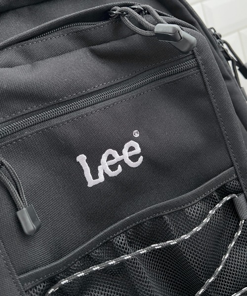 Lee(リー)の「Lee/撥水ポリ/ドローコードリュック/約28L/多ポケット/大容量/通勤・通学/PC収納/ユニセックス(バックパック/リュック・レディース・ブラック×ホワイト・FREE)」の20枚目の写真