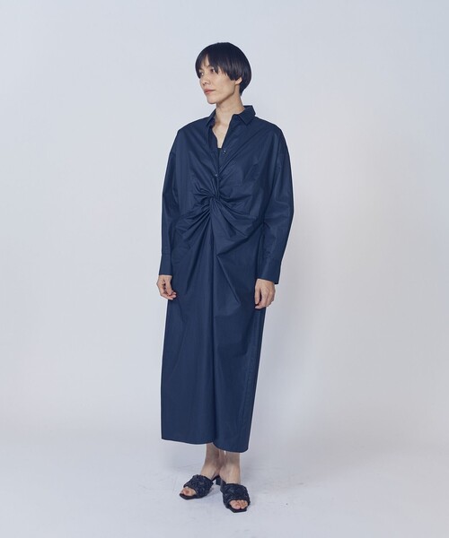 1er Arrondissement(プルミエアロンディスモン)の「ハイカウントチンツツイストシャツワンピース(シャツワンピース・レディース・ブルー系その他3/イエロー系その他5・36/38)」の7枚目の写真