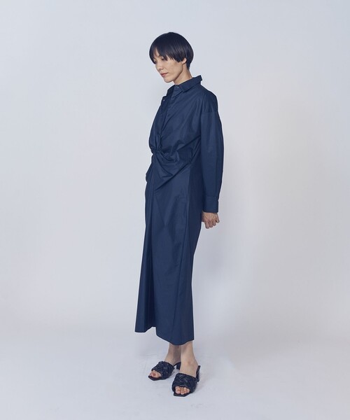 1er Arrondissement(プルミエアロンディスモン)の「ハイカウントチンツツイストシャツワンピース(シャツワンピース・レディース・ブルー系その他3/イエロー系その他5・36/38)」の9枚目の写真