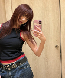 VETEZE（ベテゼ）の「Slim Fit Layered Sleeveless (Black/R)（Tシャツ/カットソー）」
