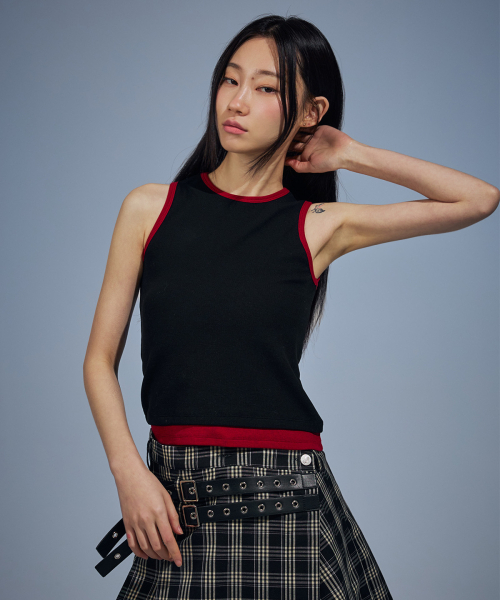 VETEZE(ベテゼ)の「Slim Fit Layered Sleeveless (Black/R)(Tシャツ/カットソー・レディース・その他・FREE)」の3枚目の写真
