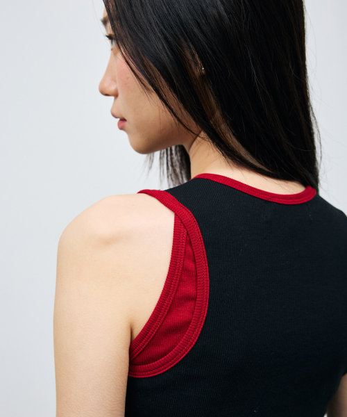 VETEZE(ベテゼ)の「Slim Fit Layered Sleeveless (Black/R)(Tシャツ/カットソー・レディース・その他・FREE)」の7枚目の写真