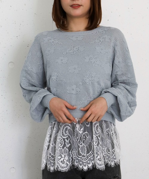 archives(アルシーヴ)の「透かし編み花柄ニットプルオーバー(ニット/セーター・レディース・イエロー/ブルー/アイボリー・MEDIUM)」の21枚目の写真