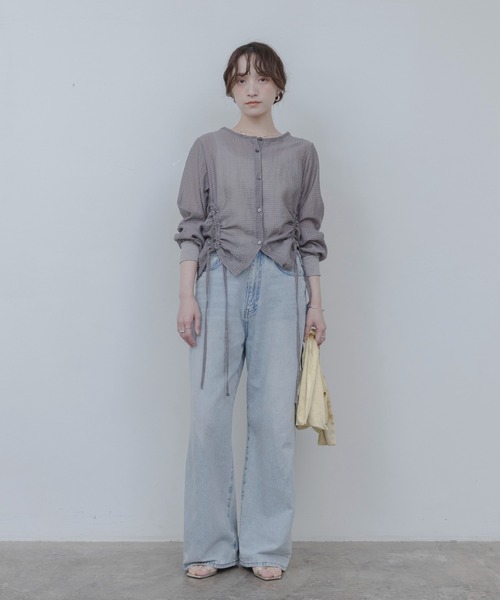 Eimee Law（エイミーロウ）の「ドロストシアーカーデ（カーディガン/ボレロ・レディース・グレー/オフホワイト/ブラック・FREE）」の16枚目の写真